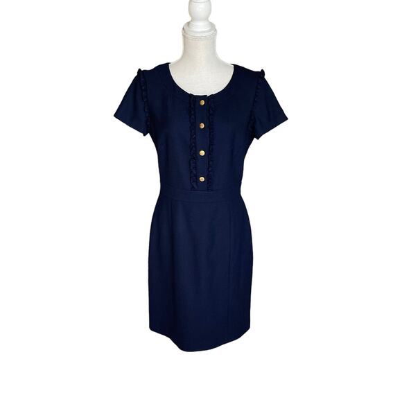 Brooks Brothers Red Fleece Navy Wool blend Dress 6 - Picture 1 of 12